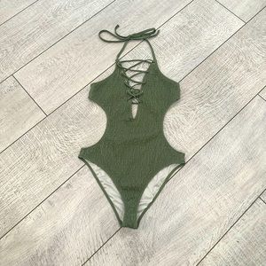 Victorias Secret Pink Crinkle one piece swim suit